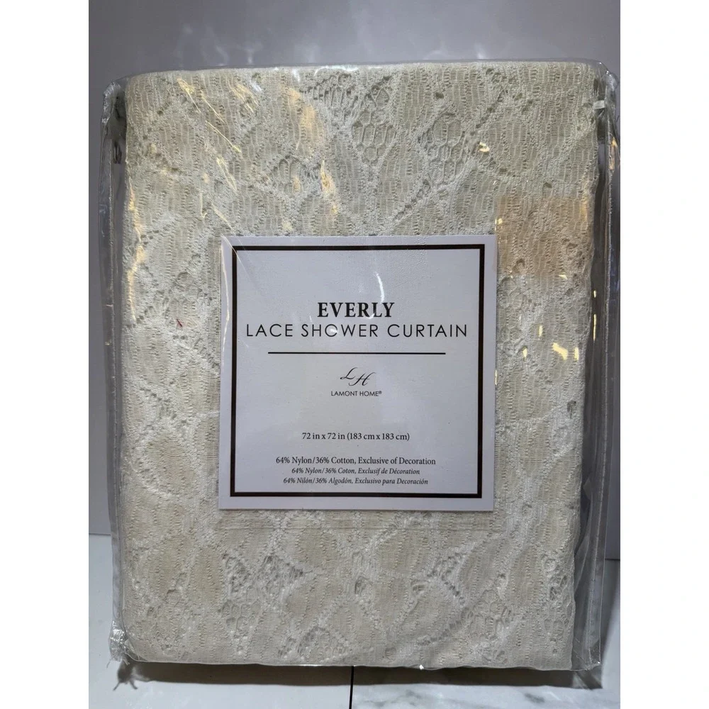 Vintage Everly Lace Shower Curt In Original Package
